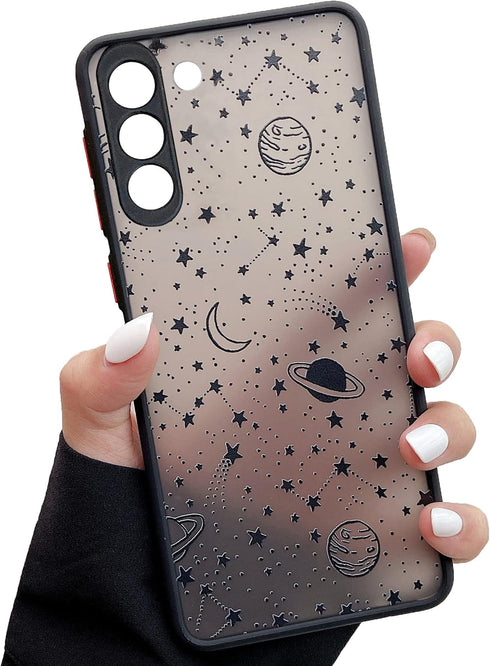 ZTOFERA for Samsung Galaxy S21 5g Case 6.2", Planet Sky Star Pattern Protective Phone Case Translucent Frosted Hard PC Back Silicone Bumper Shockp...