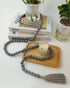 Wooden Beads Garland with Tassels, 61 Inch Grey Wood Bead Garland, Modern Farmhouse Decor, Boho Home Decor Clearance...