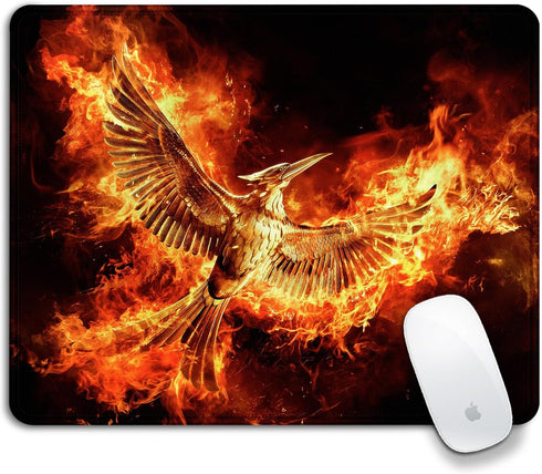 Large Mouse Pad, Cool Fire Phoenix MousePad Office Computer Laptop Mouse Pad with Stitched Edges, Non-Slip, Washable Personalized Design Art Mouse...