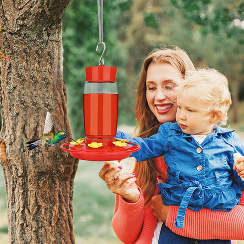 Hummingbird Feeder, Hummingbird Feeders for Outdoors Hanging ant and Bee Proof, Humming Birds Feeders for Outside, Plastic Hummingbird Feeder, Hum...