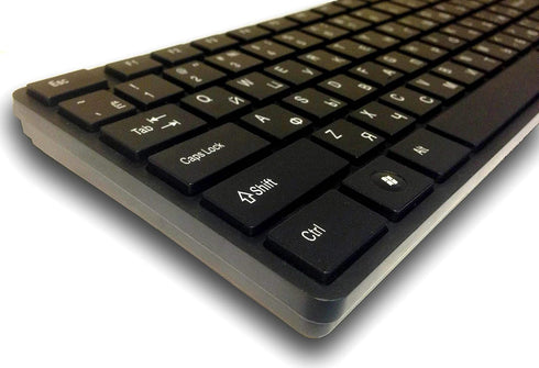 USB Keyboard with Russian English (Cyrillic) Letters/Characters- Full Size Slim Desktop Design...
