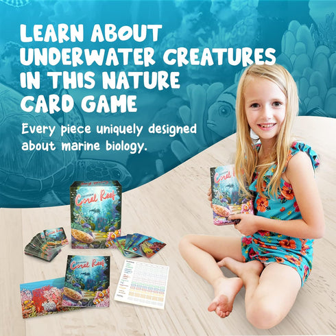 Genius Games Ecosystem: Coral Reef - A Mensa Recommended Family Card Game About Aquatic Animals, Their Habitats & Food Chain | A Light Educational...
