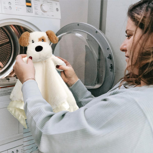 Dog Security Blanket Soft Lovey Baby Stuffed Animal with Satin Backing for Toddler Infant Newborn Boys and Girls, Lovely Unisex Puppy Snuggle Toy,...