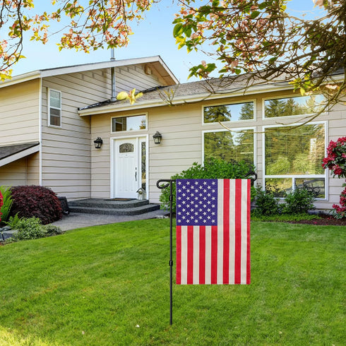 American Garden Flag USA Garden Flag Yard American Flag Thick Weatherproof Burlap US Stars and Stripes Patriotic US Garden Flag Decor for Outdoor ...