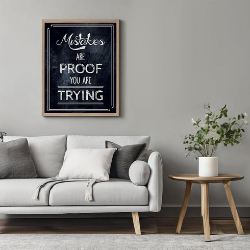 Posterizer 1 pcs-Mistakes Are Proof You Are Trying-Typography Art-Motivational & Inspirational Art-Decor for Home & Office- UNFRAMED Wall Art...