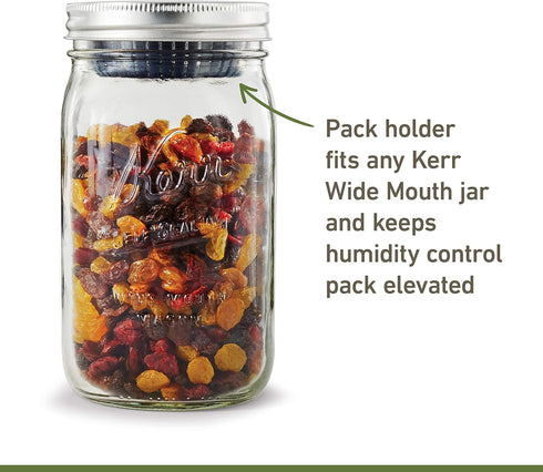 Kerr Humidity Control Jar | 32oz Wide Mouth Mason Jar |6 pack Integra Boost Humidity Control...