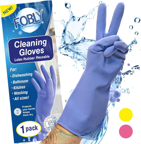 Cleaning Gloves Reusable 1 Pair - Rubber Gloves Latex Gloves for Washing Dishes - Dish Gloves Medium - Cleaning Gloves Medium - Rubber Gloves for ...