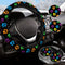 Paw Print Steering Wheel Cover Anti-Slip and Practical 14.5-15 Inch Universal Car Steering Wheel Cover with 2 Pieces Car Coasters Suitable for Men...