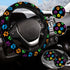 Paw Print Steering Wheel Cover Anti-Slip and Practical 14.5-15 Inch Universal Car Steering Wheel Cover with 2 Pieces Car Coasters Suitable for Men...