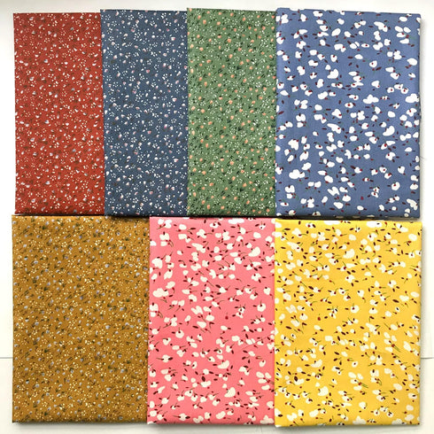 7pcs Fat Quarter Flower Fabric Bundles Quilting Cotton Craft Fabric Pre-Cut Squares Sheets for Patchwork Sewing Quilting and Crafting...