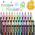 Double Line Outline Markers 36 Colors Super Squiggles Glitter Markers Self Outline Metallic Markers, Shimmer Markers Doodle Drawing Pens for Chris...