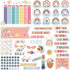 SATINIOR 85 Pcs Boho Calendar Bulletin Board Set Rainbow Classroom Bulletin Board with Month Weather Chart Ctp Calendar Seasons and Days of The We...