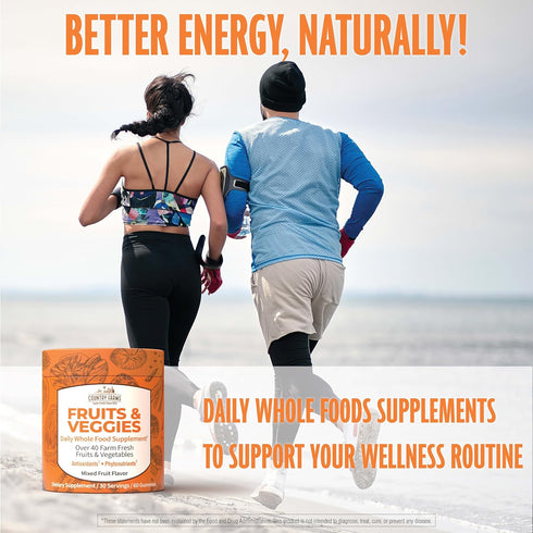 COUNTRY FARMS Fruits and Veggies Gummies, with Over 40 Farm Fresh Fruits & Vegetables, Packed with Powerful Antioxidants, (Spirulina, Blueberry, M...