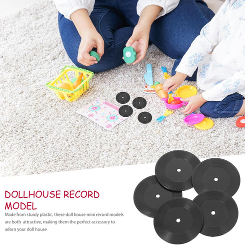 ABOOFAN 6pcs Dollhouse Miniature Records 1:12 Scale Mini Record Tiny Music Room Furniture Model Doll House Accessory for Micro Landscape Cake Topp...