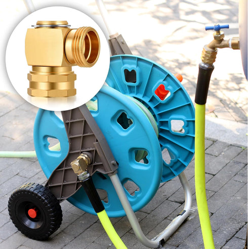 Garden Hose Swivel elbow Connector 90 Degree Solid Brass Adjustable 180° Swivel .(2 PCS)...