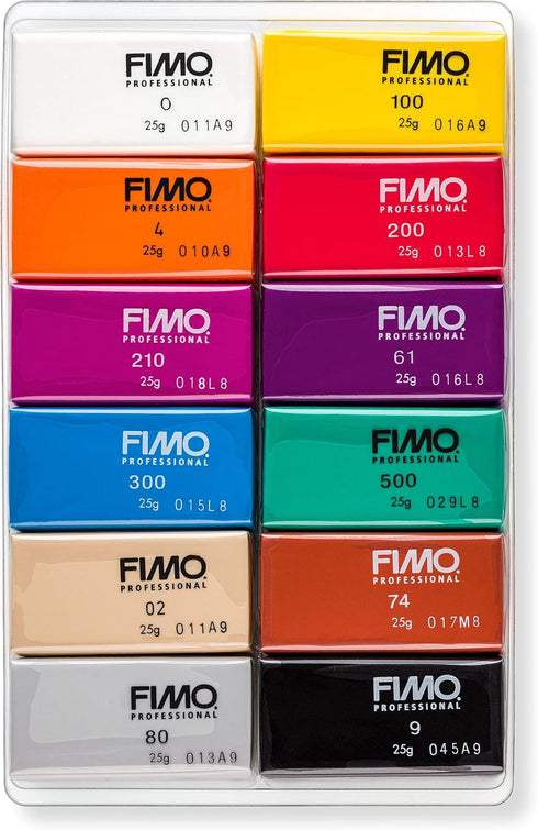 STAEDTLER 8043 C12-1 FIMO Professional Oven Hardening Modelling Clay 12 x 25 g Blocks - Assorted Colours...