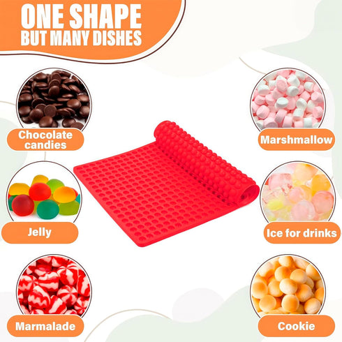 DIMROM Round Silicone Molds 468 Cavity - Red Semi Sphere Chocolate Dog Treat Molds Silicone Shapes Boba Mold Non Stick Baking Sheet Gummy Molds - ...