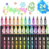 Double Line Outline Markers 24 Colors Super Squiggles Glitter Markers Self Outline Metallic Markers, Doodle Shimmer Markers Drawing Pens for Chris...