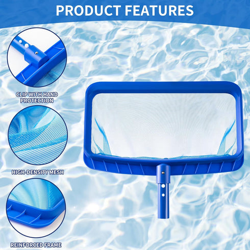 Pool Skimmer Net - Pool Nets for Cleaning, Pool Leaf Skimmer Net with Fine Mesh Reinforced Frame, Pool Raft...
