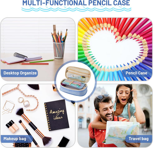 Sonuimy Large Capacity Pencil Case Pouch with Zipper, Portable Aesthetic Cute Big Capacity Pencil Cases Pen Office Travel Stationery Makeup Bag, D...