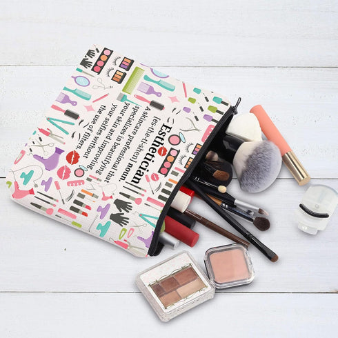 Esthetician Definition Cosmetic Bag Cosmetology Beautician Gift Beauty Skincare Zipper Pouch Bag Beautician Merch (Esthetician)...