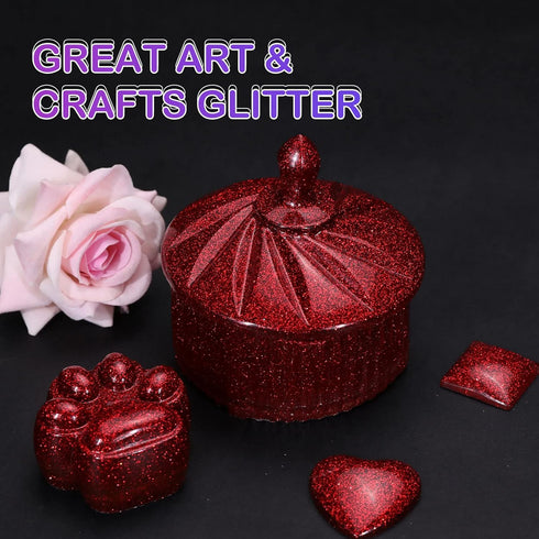 HTVRONT Red Glitter Fine Glitter - 200g/7oz Extra Fine Glitter for Crafts, Portable Ultra Fine Glitter for Resin & Nails & Tumblers & Ornaments & ...