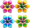 4PCS Metal Flowers Outdoor Wall Decor, 6 Inch Metal Garden Wall Art Decorative, Metal Flower Outdoor Wall Sculptures Hanging Indoor Outdoor Home, ...