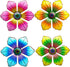 4PCS Metal Flowers Outdoor Wall Decor, 6 Inch Metal Garden Wall Art Decorative, Metal Flower Outdoor Wall Sculptures Hanging Indoor Outdoor Home, ...