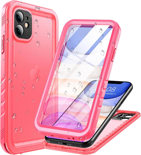 Cozycase Compatible with Waterproof iPhone 11 case, Built-in Screen Protector, Full-Body Rugged Bumper Sealed Case Cover, Shockproof Dustproof Wat...