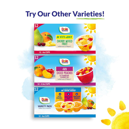 Dole Fruit Bowls Snacks Cherry Mixed Fruit in 100% Juice Snacks, 4oz 12 Total Cups, Gluten & Dairy Free, Bulk Lunch Snacks for Kids & Adults...