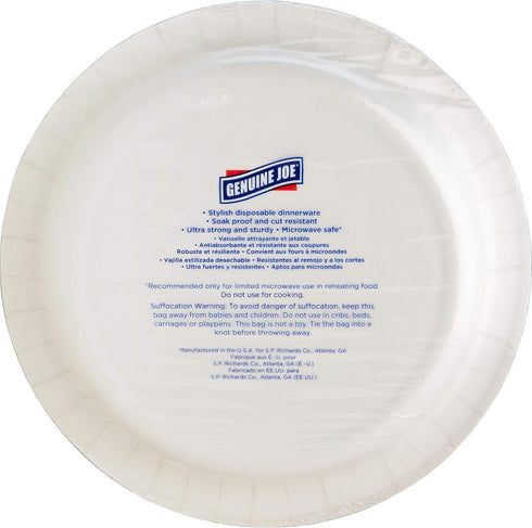 Genuine Joe Printed Paper Plates, 10" (Pack of 125)...