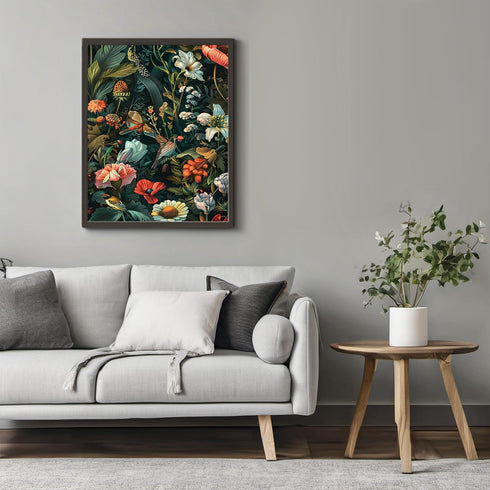 Posterizer 1 pcs-wild nature scene with birds and flowers-Floral & Botanical Art-Abstract & Modern Art-Decor for Home & Office- UNFRAMED Wall Art...