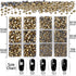 LPBeads 6400 Pieces Hotfix Rhinestones Metallic Gold Flat Back 5 Mixed Sizes Crystal Round Glass Gems with Tweezers and Picking Rhinestones Pen...