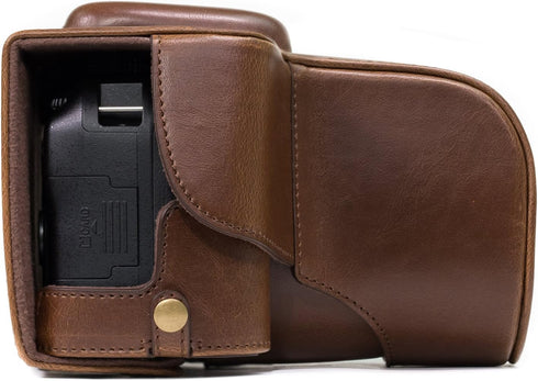 MegaGear Nikon D3400 Ever Ready Leather Camera Case and Strap, with Battery Access - Dark Brown - MG857...