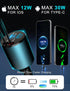 60W Multi-Port Car Fast Charger with Retractable Cable Car Cigarette Lighter Adapter, 4-in-1 Fast Charger for Smart Devices, Compatible with iPhon...