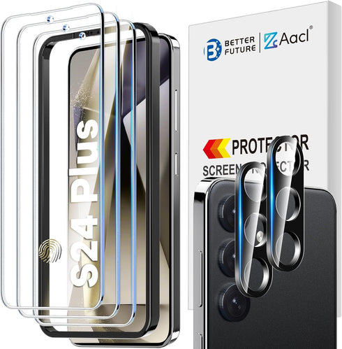 AACL For Samsung Galaxy S24 Plus Screen Protector Tempered Glass with Camera Lens Protector for Samsung Galaxy S24 Plus Screen Protector [Fingerpr...