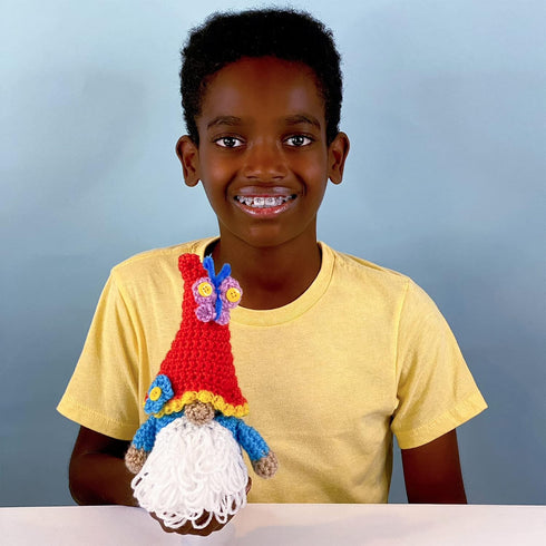 Boye Jonah's Hands Gnome Beginners Crochet Kit for Kids and Adults, Multicolor 12 Piece, Small...