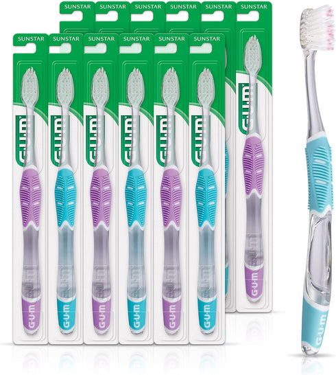 GUM Sensitive Technique Deep Clean Toothbrush, Compact Head, 1ct (12pk)...