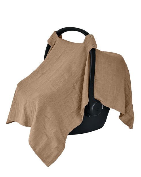 Denmark - Muslin Baby Car Seat Cover for Boys and Girls – 100% Organic Cotton Car Seat Canopy with Perfect Fit for Baby Carrier - 43 x 31 (Natural...