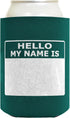 Personalized Can Cooler Hello My Name is Name Tag Set 6-Pack Can Drink Sleeves and Marker...