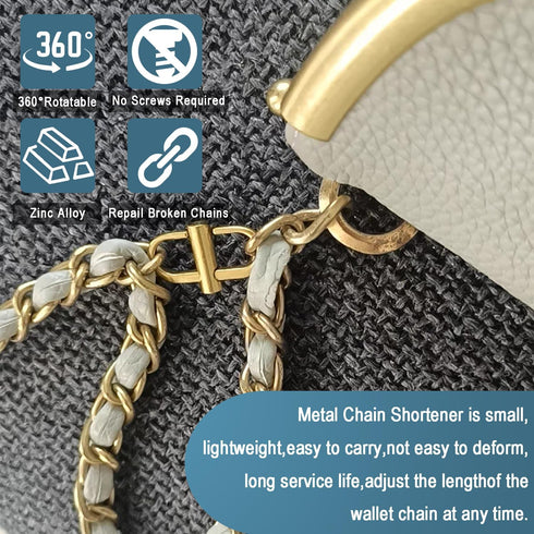 CooBigo 6 PCS Bag Chain Shortener Clip Adjustable Metal Buckles, Chain Shortener for Purse Chain Strap Clip Handbags Buckle Clasp Hardware Making ...