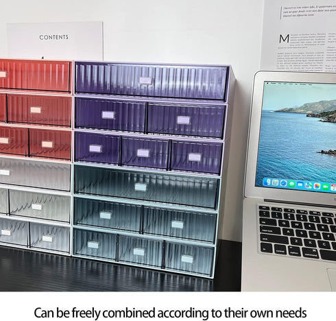 Desk Drawer Organizer, Stackable Office Supplies Desk Organizer, Plastic Plastic Storage Drawer, Desk Grocery Organizer For Stationery/Office Supp...
