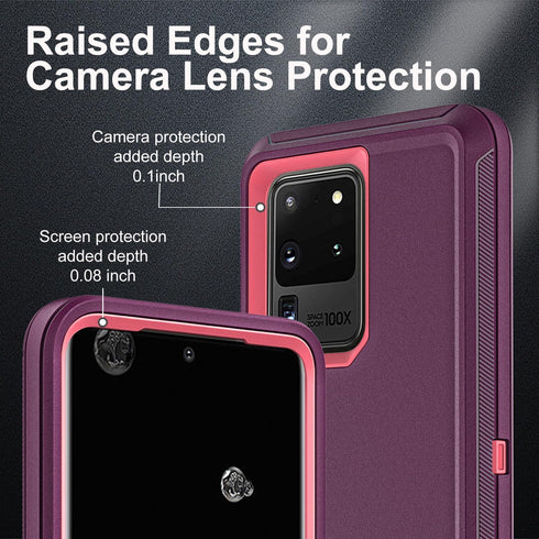 for Samsung Galaxy S20 Ultra Case, Military Grade Shockproof/Drop Proof/Dust Proof Case with 2Pcs Self Healing Flexible TPU Screen Protector & Cam...