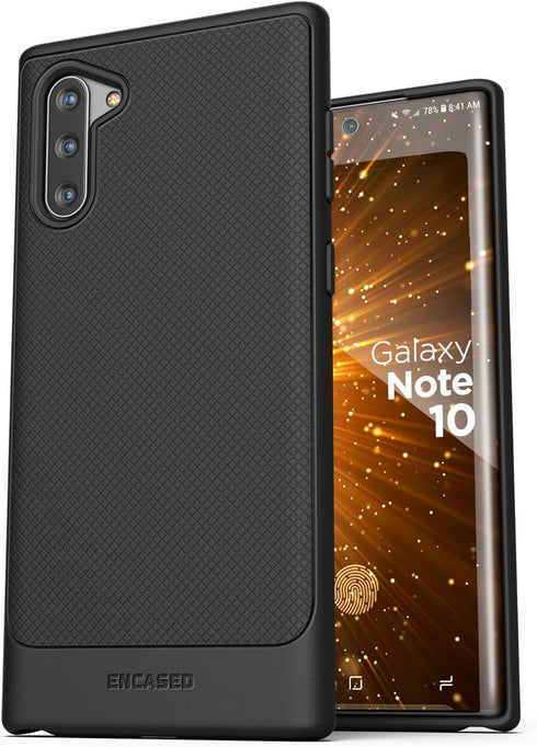 ENCASED Galaxy Note 10 Case (Thin Armor) Slim Flexible Grip Phone Cover (Samsung Note 10) Black (Note 10)...