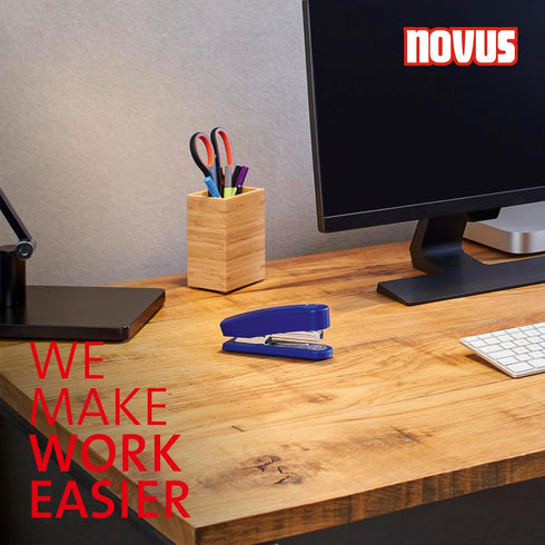 Novus B2 Compact Stapler, 25 Sheet Capacity, Precision Staple Guide, German Engineered, Staple|Pin|Tack, 10 Year Warranty, Blue (020-1260)...