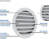 calimaero WSGG 6" Inch Gray Round Metal Air Vent Grill Cover Flat Louver with Fly Screen