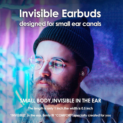 Single Invisible Bluetooth Earbuds Smallest Tiny Hidden Headphones for Work Small Sleep Ear Buds Mini Spy Microphone Wireless Hidden Secret Micro ...