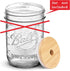 Mason Jar Lids With Straw - Reusable Bamboo Wide Mouth Tumbler Tops, 2 Packs With 2 Stainless Steel Straws...