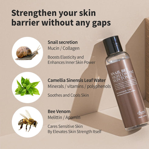 BENTON Snail Bee High Content Skin (Toner) - Snail Mucin Toner, Snail Mucin Essence Toner, Bee Venom Korean Toner, Korean Skin Care Snail Toner, F...
