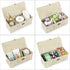 Hipiwe Seagrass Storage Basket Bin 3 Sections Hand-Woven Wicker Basket with Lid Bathroom Basket Toilet Tank Basket Holder for Organize Snack Tissu...